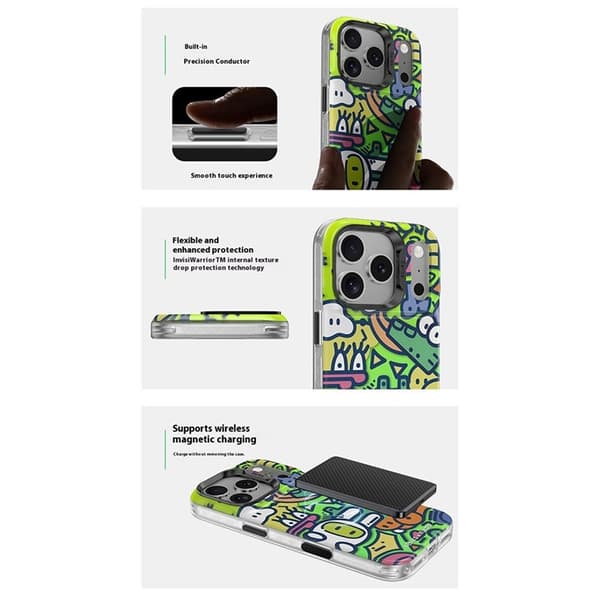 BENKS Mobilskal till iPhone 17 Pro Max MagSafe Cartoon Pattern Flerfärgad