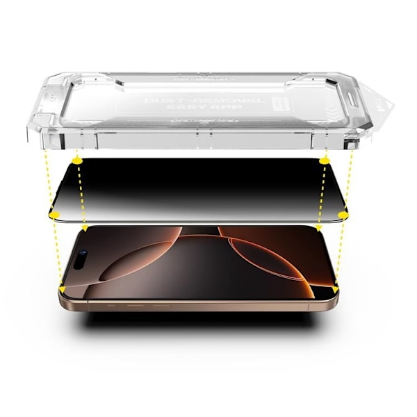 LIVSTIDSGARANTI - BOOM iPhone 16 Pro Privacy Härdat Glas Skärmskydd 2st Svart
