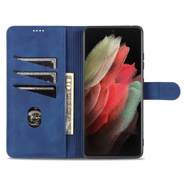 AZNS Samsung Galaxy S21 Ultra Plånboksfodral Konstläder - Roséguld