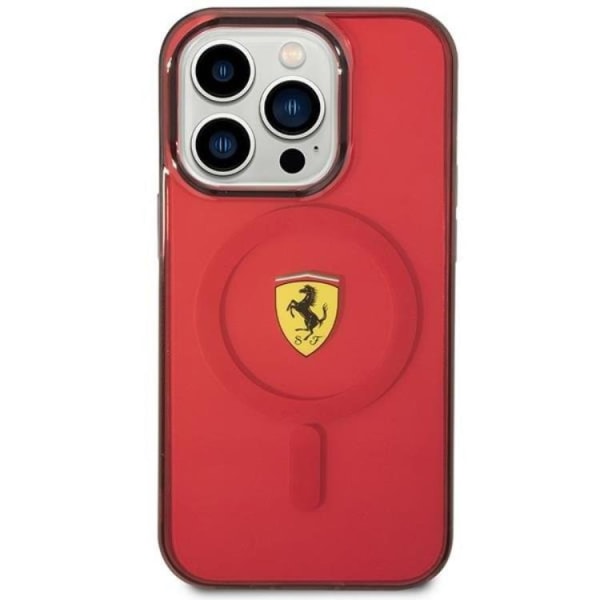 Ferrari iPhone 14 Pro Max Mobiltaske Magsafe Translucent - Rød