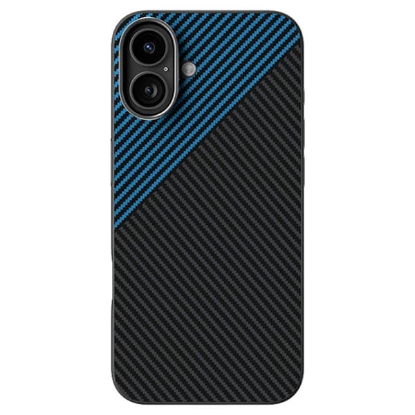 ABEEL Mobilskal till iPhone 16 MagSafe Carbon Fiber Texture - Blå Blå