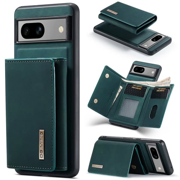 DG.MING M1 Series Mobilskal till Google Pixel 8a Kickstand Konstläder Grön
