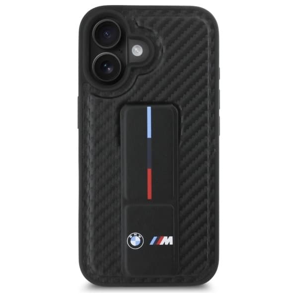 BMW Mobilskal till iPhone 16 M Grip Stand Smooth - Svart Black