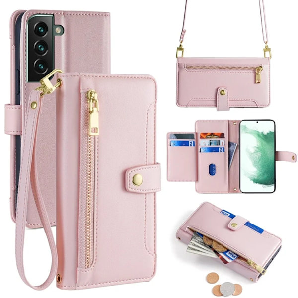 Galaxy S22 Plus 5G Plånboksfodral Anti-fall Rosa