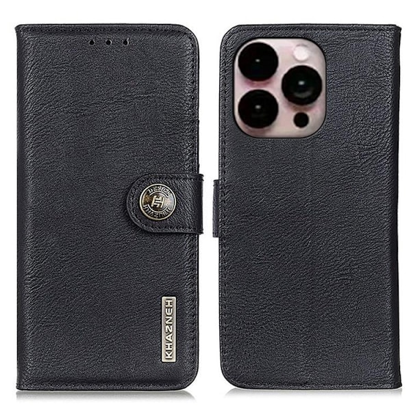 KHAZNEH iPhone 14 Pro Plånboksfodral Retro - Svart Svart