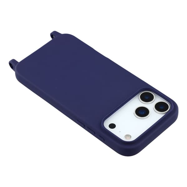 Mobilskal till iPhone 17 Pro TPU Shockproof med Lanyard - Mörkblå Blå
