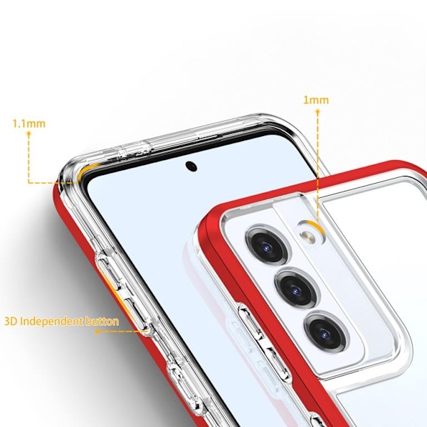 Galaxy S22 Plus Skal Clear 3in1 - Röd
