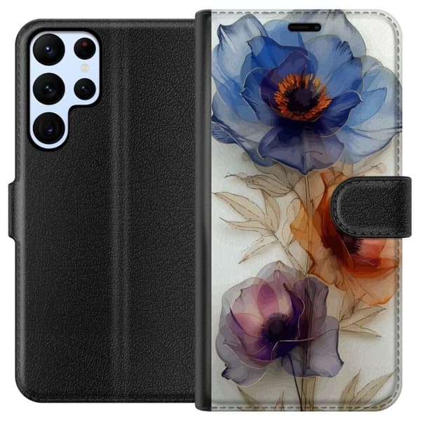 Pung Taske til Samsung Galaxy S24 Ultra med Silke Blomster