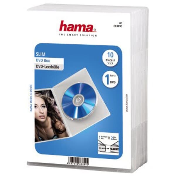 HAMA DVD-boks Slim Transparent 10-pak
