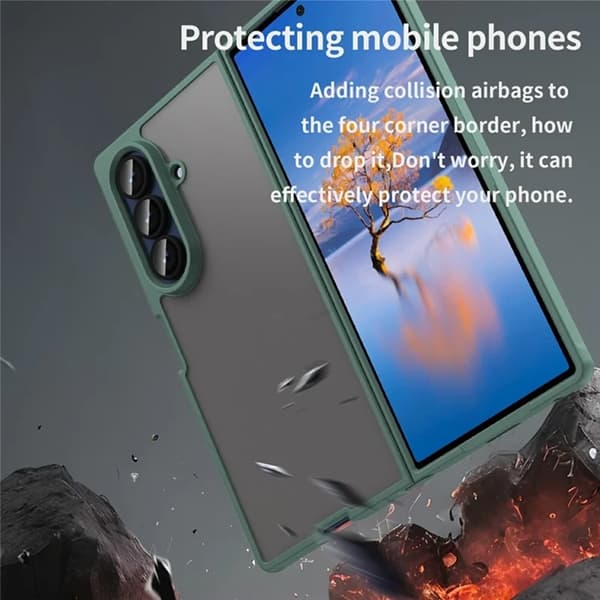 Mobilskal till Galaxy Z Fold7 5G Frosted Vit - Grön Grön