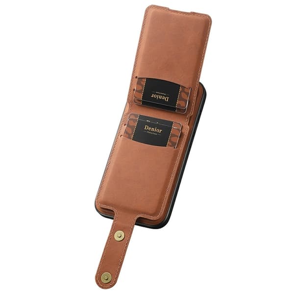 DENIOR Mobilskal till iPhone 17 Pro Max MagSafe Detachable Korthållare D14 Brun