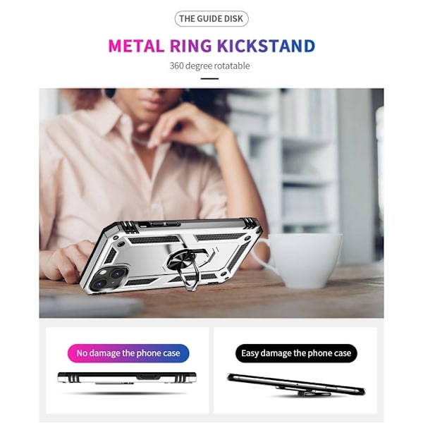 Mobilskal till iPhone 15 med Kickstand - Silver Silver