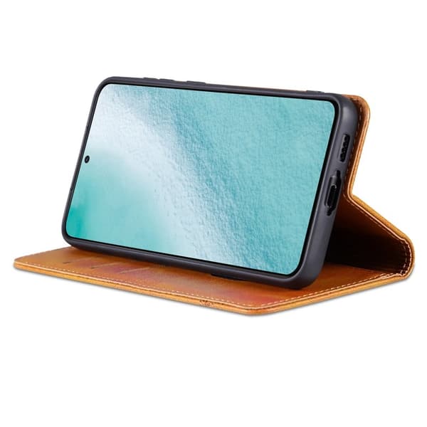 AZNS Samsung Galaxy S24+ Plånboksfodral Konstläder - Scratch-resistant - Brun