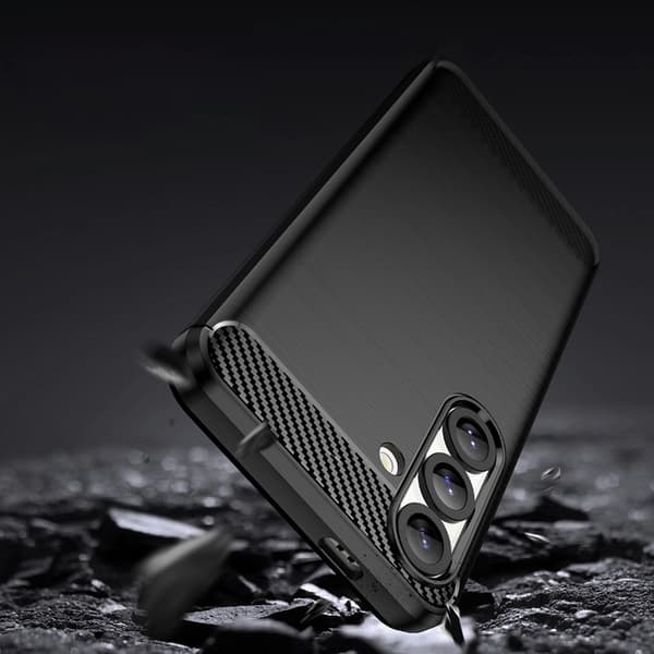 Telefontaske til Galaxy S25 Edge Carbon Flexible - Sort Svart