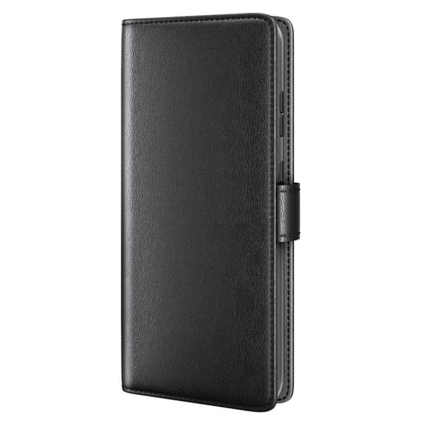 Plånboksfodral för Samsung Galaxy S26 Plus Äkta läder med ställ - Svart
