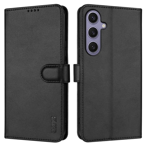 AZNS Samsung Galaxy S25+ Plånboksfodral Konstläder - Svart