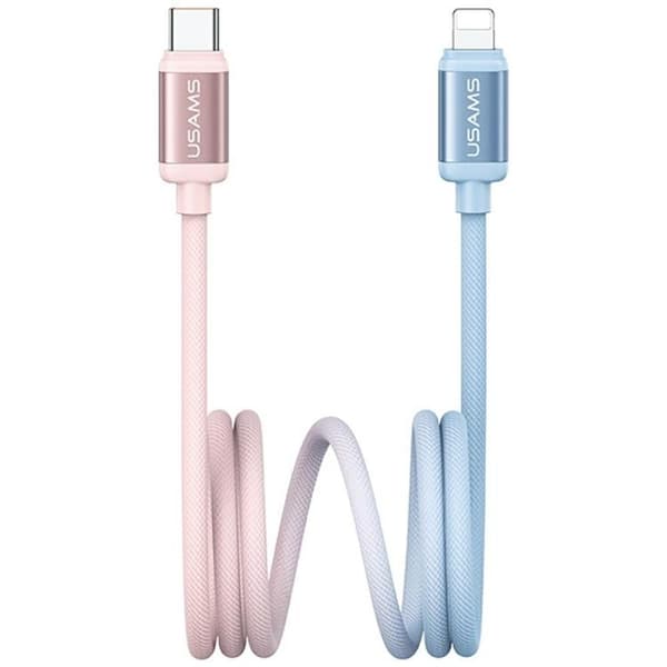 USAMS USB-C till Lightning Kabel PD 30W 1.2m Bicolor SJ757 - Blå/Rosa Blå