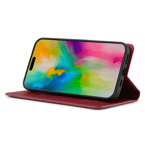 LC.IMEEKE L1 Series iPhone 17 Plånboksfodral Konstläder - Röd Röd
