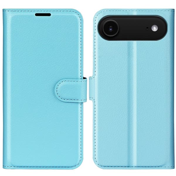 AMORUS iPhone Air Konstläder Plånboksfodral Flipstativ Litchi - Blå Blå
