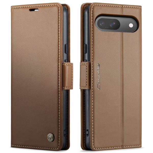 CASEME 023 Series Konstläder Plånboksfodral för Google Pixel 10 Pro - Brun