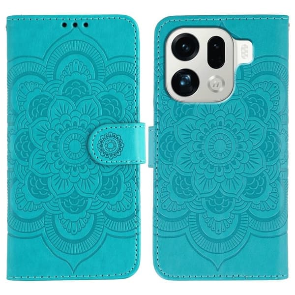 Oppo Find X9 Pro 5G Plånboksfodral Konstläder Mandala - Blå