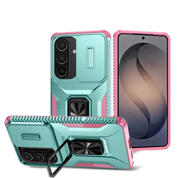 Mobilskal för Samsung Galaxy S26 Camshield Kickstand TPU + PC - Grön
