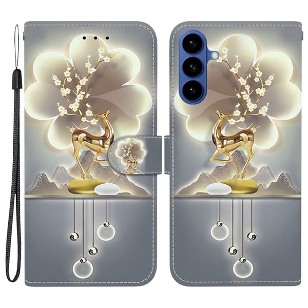 Plånboksfodral för Samsung Galaxy S26 Plus Mönstertryckt Konstläder - Sika Deer