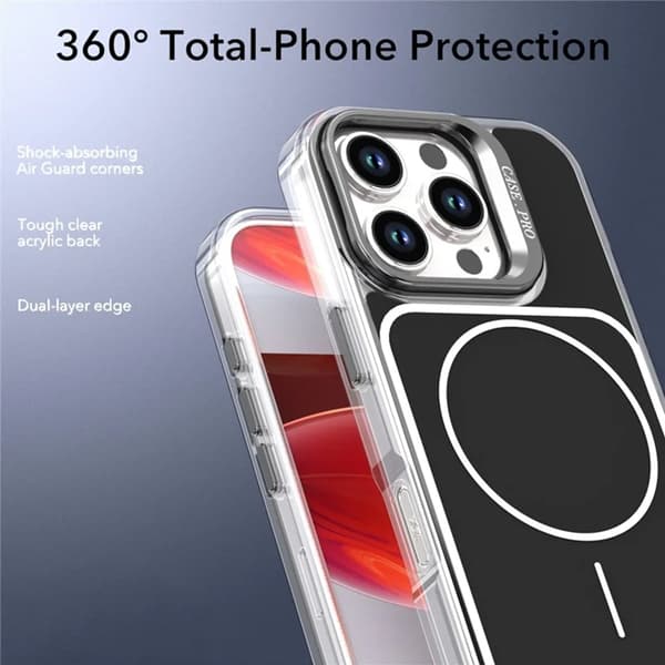 Mobilskal till iPhone 16 Pro Max MagSafe Lens Kickstand med Handrem Svart