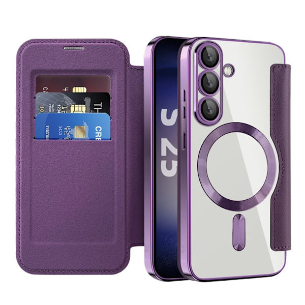 Galaxy S25 Plus Plånboksfodral MagSafe RFID Blocking - Lila Lila
