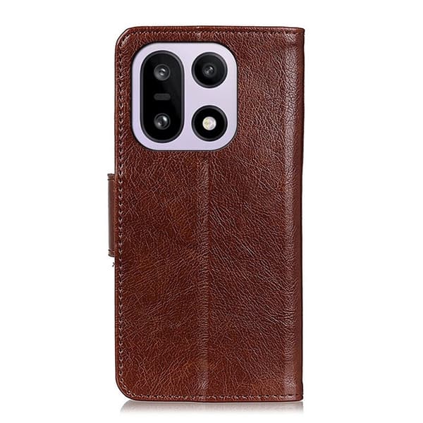 OnePlus 15 5G Plånboksfodral Nappa Texture Äkta läder - Brun Brun