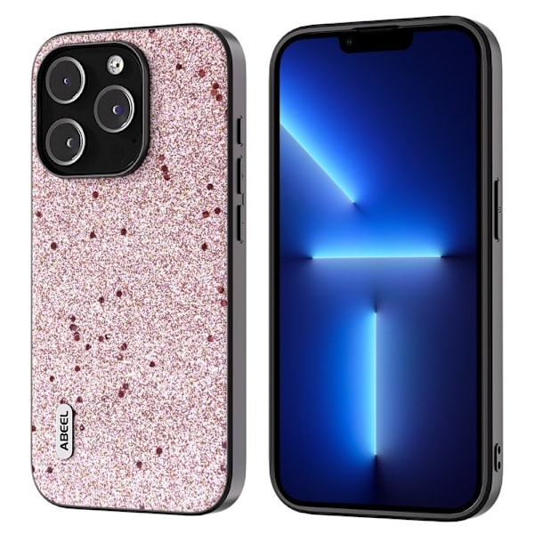 ABEEL Mobilskal till iPhone 13 Pro Max Glitter PU Läder Rosa
