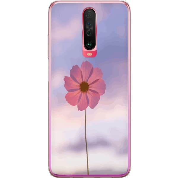 Telefontaske til Xiaomi Redmi K30 med lyserød blomst