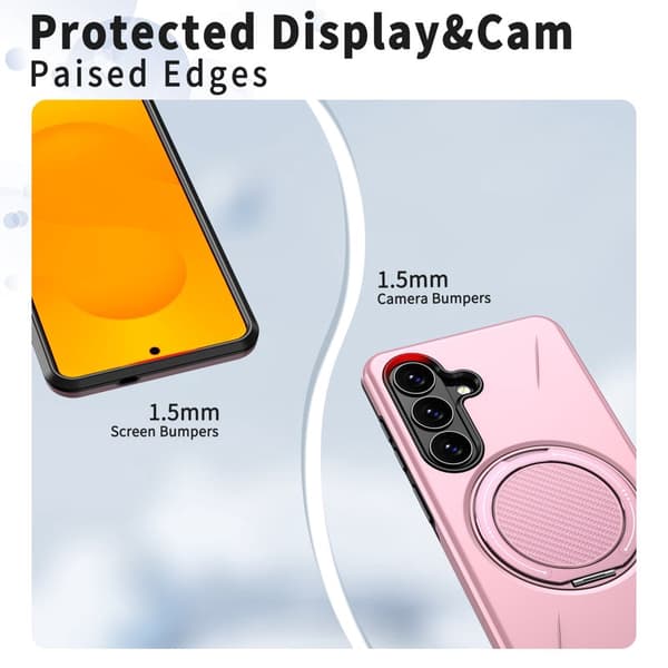 Mobilskal för Samsung Galaxy S26 Plus Magnetiskt Kickstand TPU + PC - Rosa