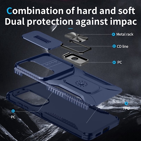 Mobilskal för Samsung Galaxy S26 Kickstand TPU + PC - Blå