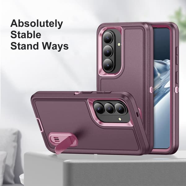Mobilskal för Samsung Galaxy S26 Plus PC + Silikon Anti-Drop Kickstand - Lila