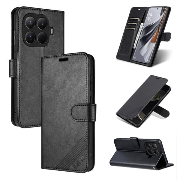AZNS Xiaomi 15T Pro Plånboksfodral Anti-Scratch Konstläder - Svart