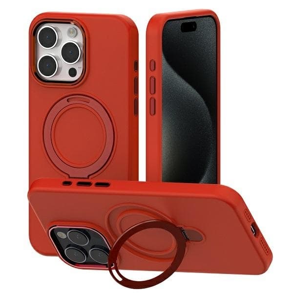 Mercury Telefontaske til iPhone 15 Pro Max MagSafe Stand Silikone - Rød