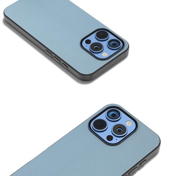 ABEEL Mobilskal till iPhone 16 Pro Äkta Läder PC Blå