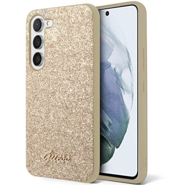 Guess Galaxy S24 Plus Mobilskal Glitter Script - Rosa