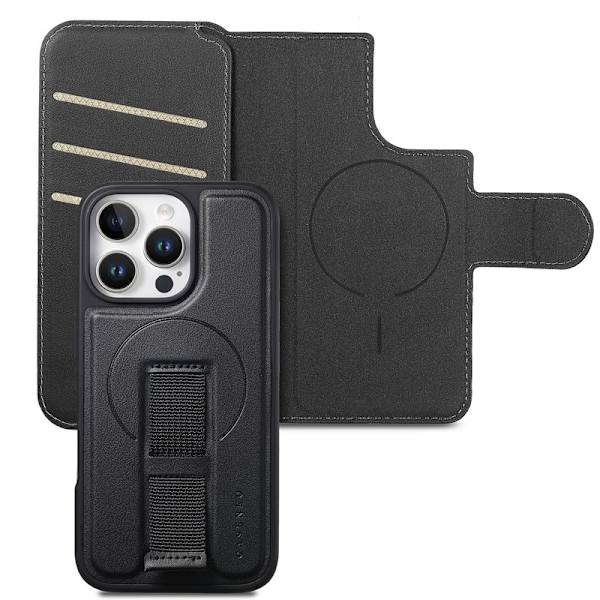 CASENEO iPhone 16 Pro Max Plånboksfodral Konstläder - Svart