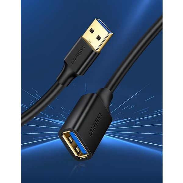 Ugreen Förlängning Kabel USB 3.0 Hona/USB 3.0 Hane 1m - Svart