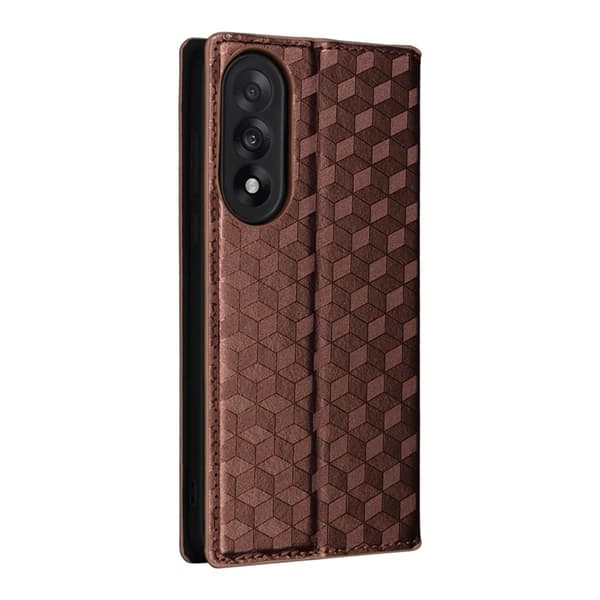OnePlus Nord 5 Plånboksfodral Rhombus Imprint - Brun Brun