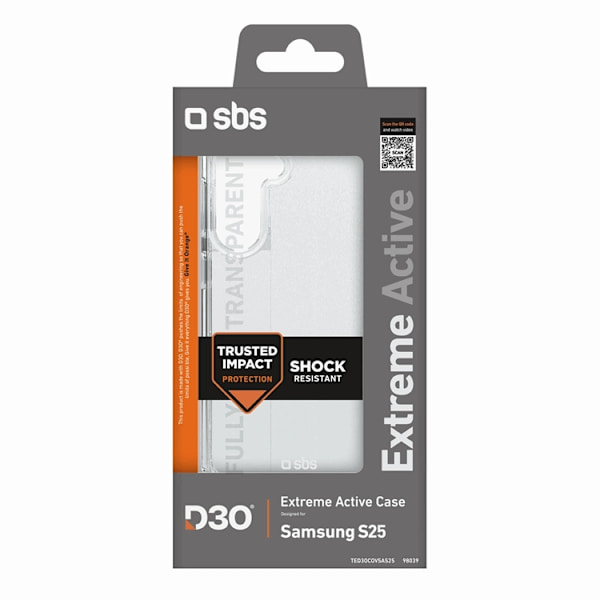 SBS Mobilskal till Galaxy S25 D3O - Transparent