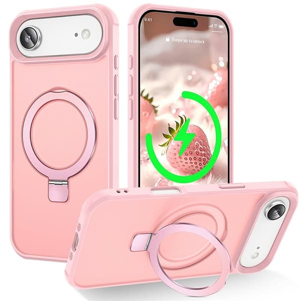 Mobilskal till iPhone Air MagSafe TPU+PC Kickstand - Rosa Rosa