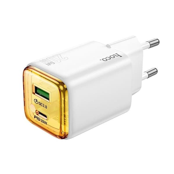 Hoco Snabbladdare PD 20W USB-A USB-C QC3.0 3A N52 - Vit