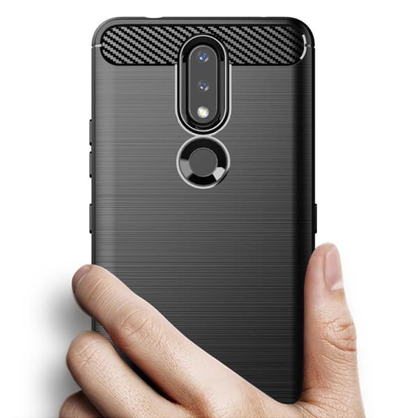 Nokia 2.4 Skal Carbon Flexible - Musta Black