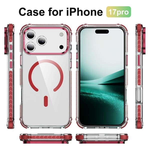 Mobilskal till iPhone 17 Pro MagSafe Kickstand - Röd Röd