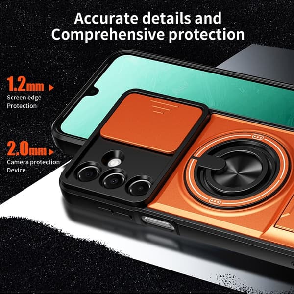 Mobilskal till Galaxy A16 MagSafe med Camera Lens Slider Ringhållare - Orange Orange