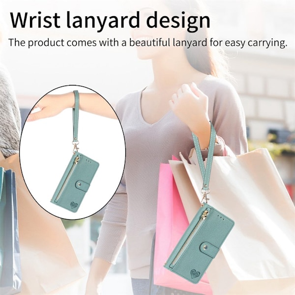 Plånboksfodral för Samsung Galaxy S26 Plus Konstläder RFID - Grön