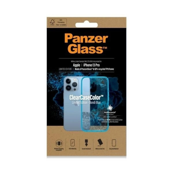 PanzerGlass Mobilskal till iPhone 13 Pro Antibacterial - Transparent/Bla